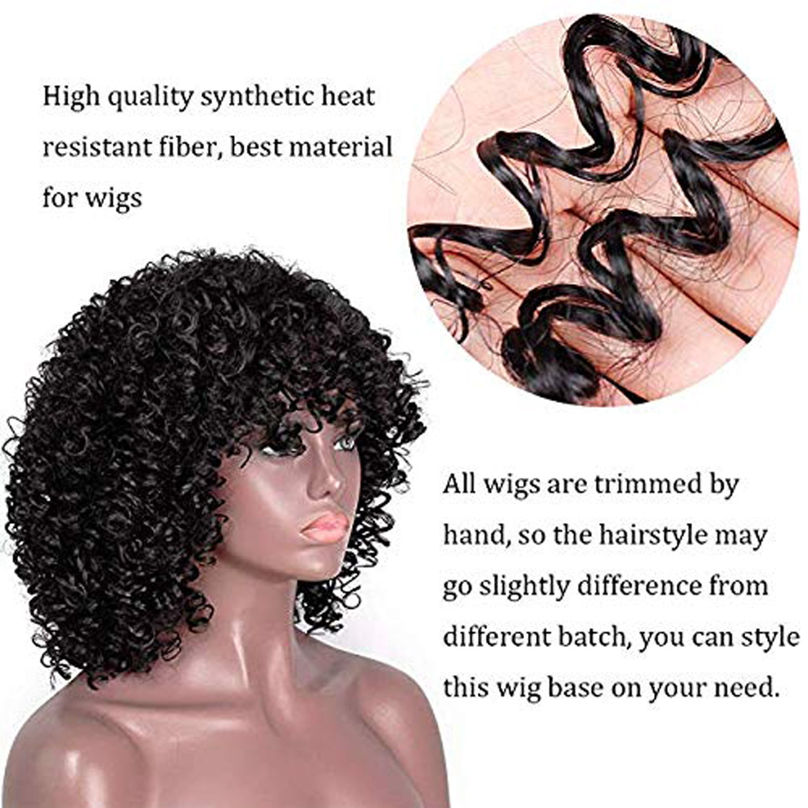 Curly African Wig Shoulder Long Holiday Hair African Synthetic Heat
