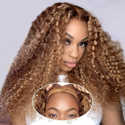 Curly Bob Wig Human Hair Deep Wave 200% Density 5x5 Lace Closure Wigs Human Hair Bob Wigs For Black Women Wear And Go Glueless Curly Wig Highlight Color 16 Inch