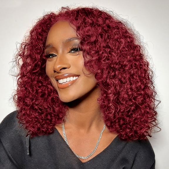 Curly Bob Wig Synthetic Wig Deep Wave 13x6 HD Lace Front Wigs For Black Women Hair Pre Plucked Wear And Go Glueless Short Wet And Wavy Chocolate Brown 12 Inch