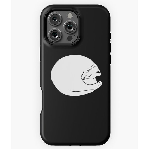 Curly Cat Cute Whimsical Kitty M2888 Phone Case for iPhone 17 16 15 14 13 12 11 Pro Max