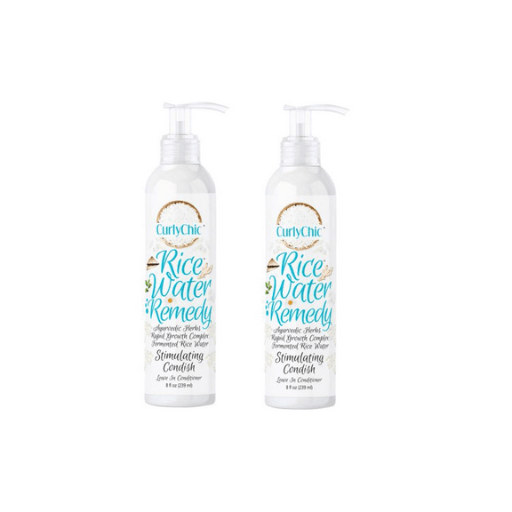 Curly Chic Rice Water Remedy Stimulating Leave-in Conditioner, Net.Wt 8 fl.oz (2)