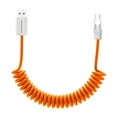 thumbnail image 1 of Chubby Cable Curly Chubby-240W Retractable Fast Charging Cable for Car, Coiled Charge Cord Compatible with Car Durable USB-C Cable, USB-A to Type-C, 1.3FT-2.3FT, Orange, 1 of 7