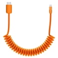 thumbnail image 1 of Chubby Cable Curly Chubby-240W Retractable Fast Charging Cable, Durable Coiled Charge Cord Compatible with Car, Usb-a to Type-c, 1.3FT-2.3FT, Orange-Orange, 1 of 7
