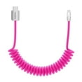 thumbnail image 1 of Chubby Cable Curly Chubby-240W Retractable Fast Charging Cable for Car, Durable Coiled Charge Cord Compatible with Car, Usb-a to Type-c, 1.3FT-2.3FT, Pink, 1 of 7