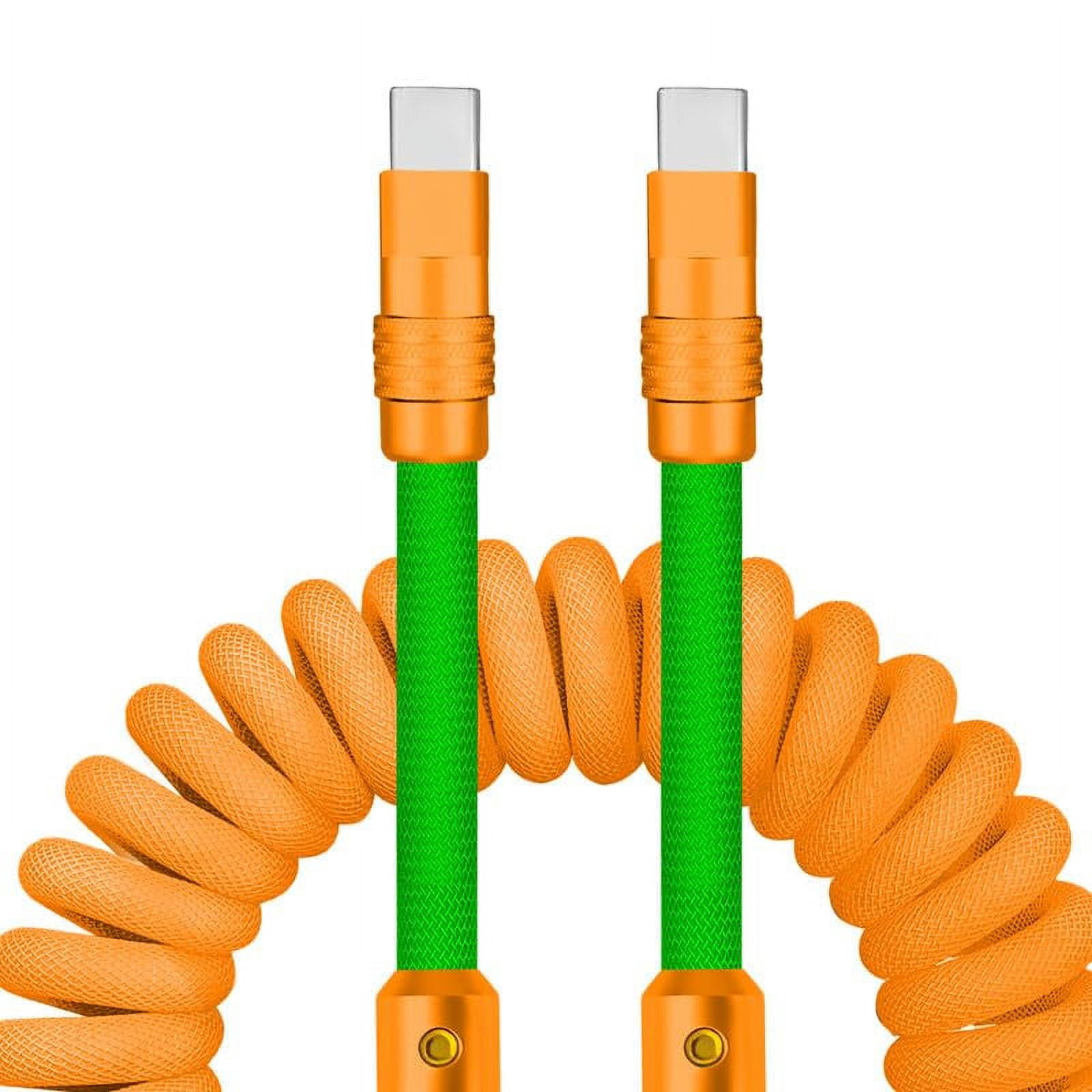 Curly Chubby New Spring Charge Cable Stretch Coiled Usb C Cable For