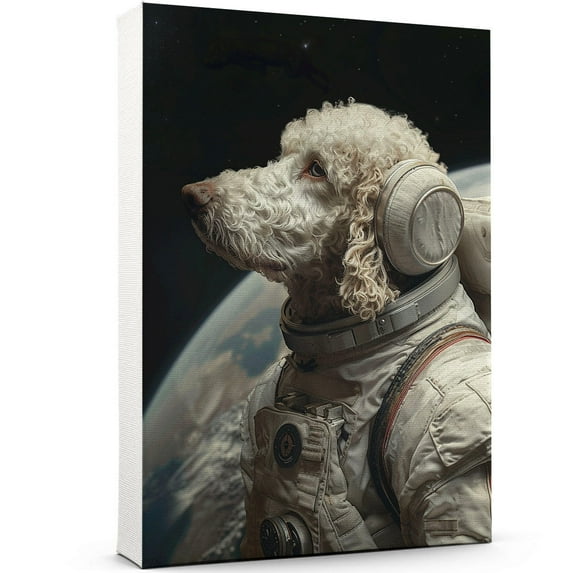 Curly Coated Retriever Dog Wall Decor - Space Wall Decor - Space Wall Art - Funny Dog Wall Art Poster - Cute Dog Home Decor - Dog Themed Gifts