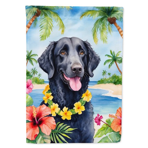 Curly-Coated Retriever Luau House Flag