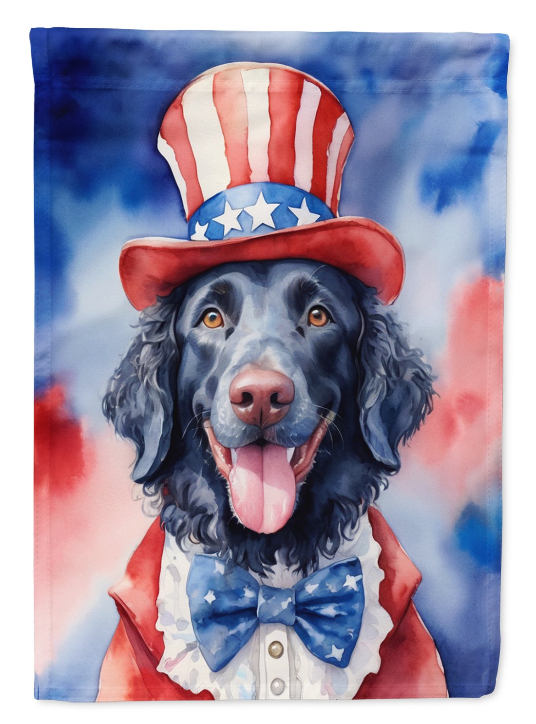 Curly-Coated Retriever Patriotic American House Flag 28 in x 40 in