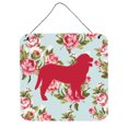 thumbnail image 1 of Curly Coated Retriever Shabby Chic Blue Roses Wall or Door Hanging Prints Blue, 1 of 1