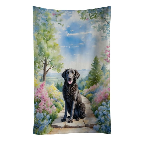 Curly-Coated Retriever Spring Path Kitchen Towel