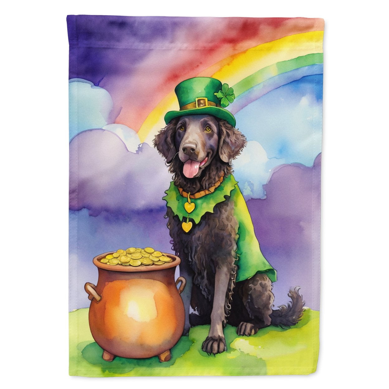 Curly-Coated Retriever St Patrick's Day Garden Flag 11.25 in x 15.5 in