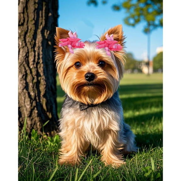 Curly Dog Hair Bows with Rubber Bands for Dogs Spiral Puppy Swirl Topknot Cat Hair Accessories Pet Gift