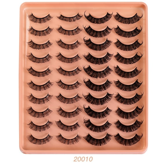Curly False Eyelashes 20 Pairs Pack - Thick Natural Grafting Effect, Premium Lashes for Daily Makeup & Special Occasions