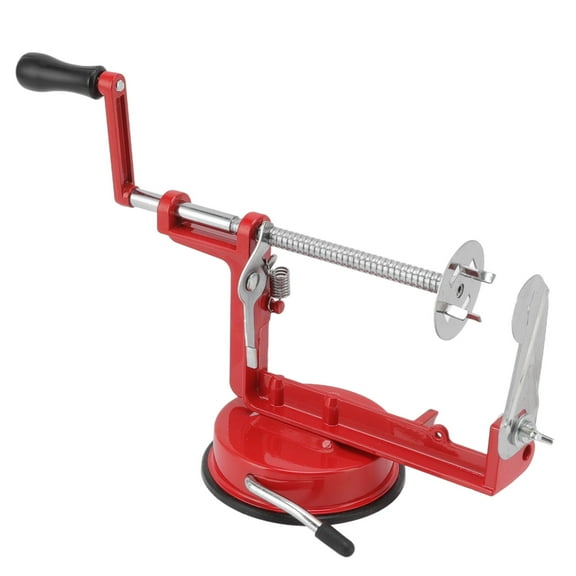 Curly Fries Potato CutterSpiral Cutter,Potato Spiral Cutter Multifunctional Manual Rotating Stainless Steel Blade Rust Red Twisted Spiral Potato Peeler