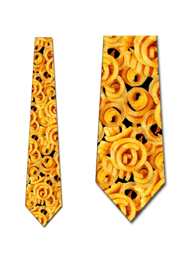 Curly Fry Ties Fast Food Neckties French Fries Tie by Three Rooker