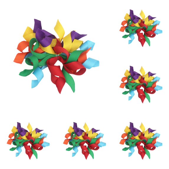 Curly Gift Bows, Self Adhesive Christmas Bows for Gift Boxes, Wine Bottles, Treat Bags and Party Favors, 6 Count