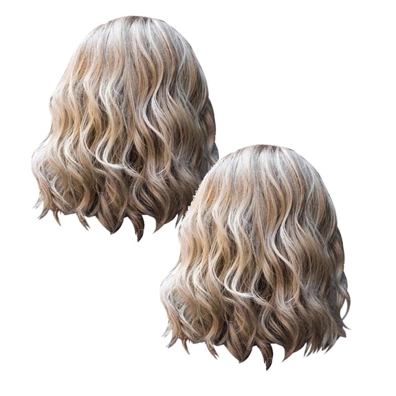 Curly Gradient Wig - Center Part Long Wavy Synthetic Wig, Fluffy Layered Hair Natural Look Heat Resistant Fiber Lace Front Style, Daily Wear Cosplay Wig, Halloween Christmas Gift