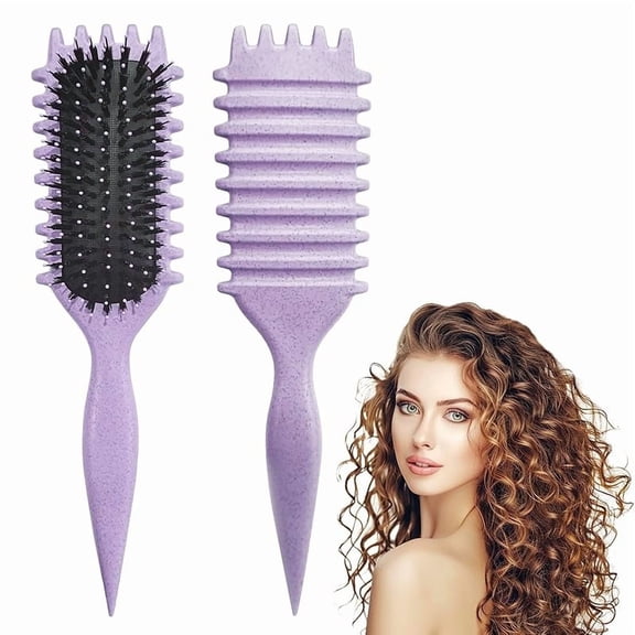 Curly Hair Brush, Curl Defining Brushes, Styling Brush for Curly Hair, Shaping and Defining Curls Brushes for Women (purple)