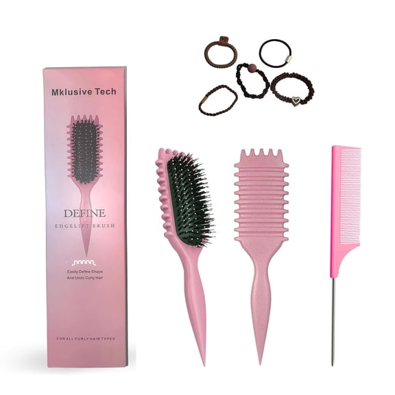 Curly Hair Brush Detangling and Curl Defining Brush Reduces Pulling Enhances Curl Separation Ergonomic Design for All Hair Types By Candybrush Pink (Pink)