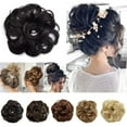 thumbnail image 1 of Curly Hair Bun Messy Synthetic Chignon Hairpiece Hair Bun Extensions 27/613# Strawberry Blonde & Light Bleach Blonde, 1 of 5