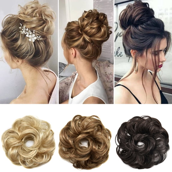 Curly Hair Bun Messy Synthetic Chignon Hairpiece Hair Bun Extensions 99J Wine Red