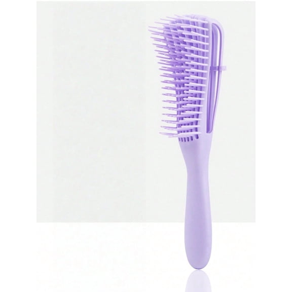 Curly Hair Detangling Brush, Flexible Bristle Comb for Afro Textured 3/6ABC Hair, Pain-Free Wet/Dry Detangler for Natural Hair Care(Purple)