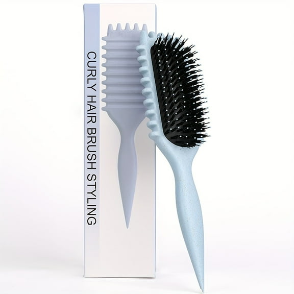 Curly Hair Styling Brush for Women - Ergonomic, Bristle Comb with Comfort Grip Handle for Bouncy Curls & Hairstyles, Curly Hair Brush