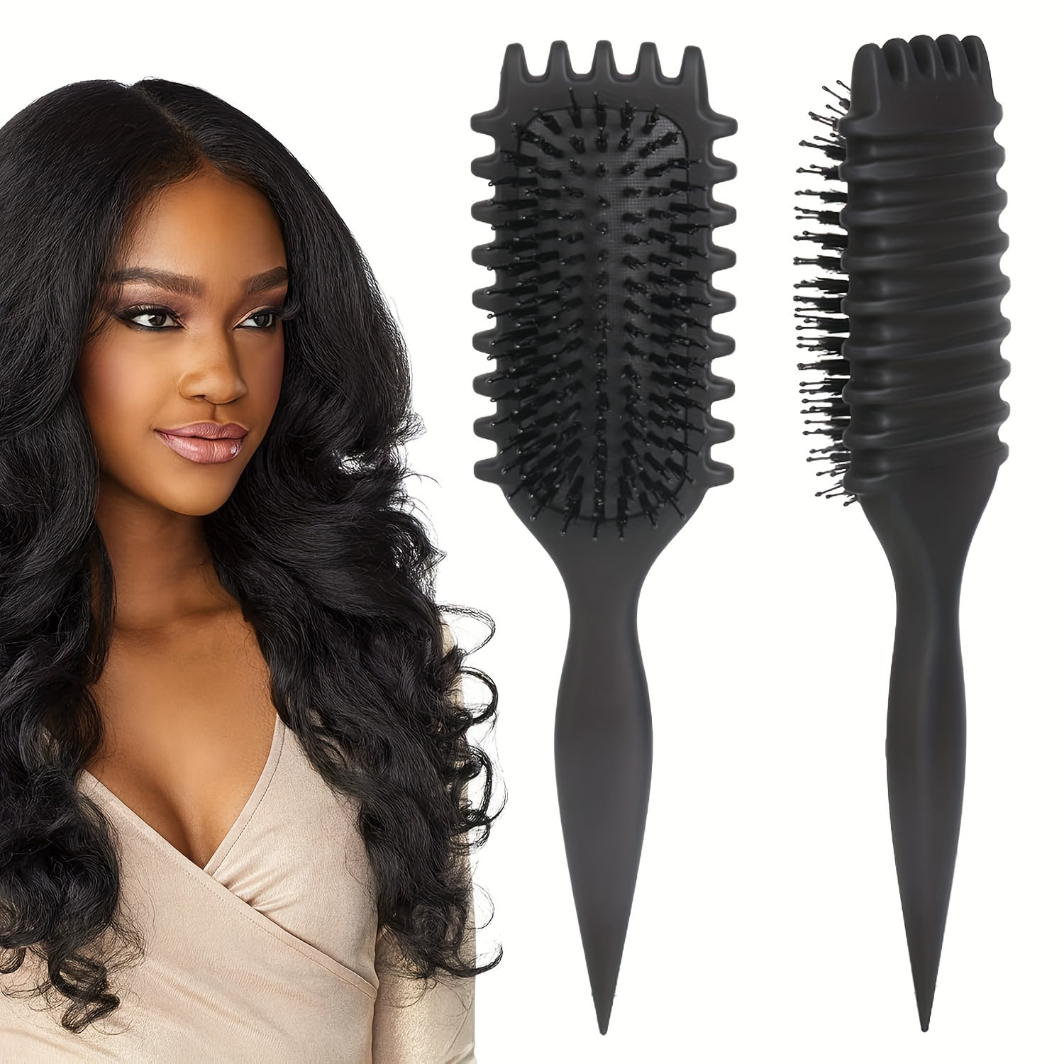 Curly Hair Styling Brush for Women - Ergonomic, Bristle Comb with ...