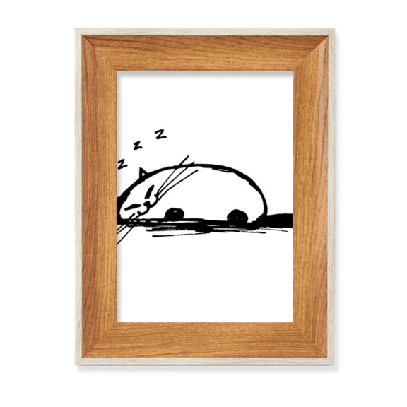 Curly Heavy Cat Sle Line Desktop Wooden Photo Frame Display Picture Art Painting Multiple Sets