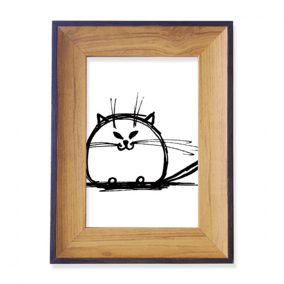 Curly Heavy Cat Sle Sit Line Photo Frame Exhibition Display Art Desktop Painting