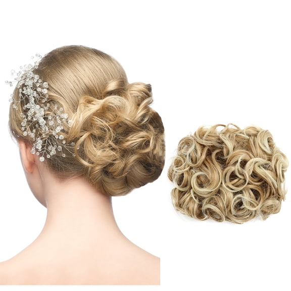 Curly Human Hair Wig Mega Large Thick Curly Chignon Messy Bun Updo Clip In Hair Extensions As Real