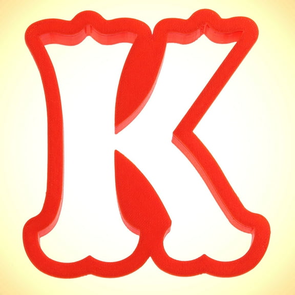 Curly Letter K Cookie Cutter 4 in