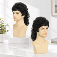 Men's Rocker Image Curly Mullet Wig Black Men Wigs 80s Male Costumes Punk Rocker - Walmart.com