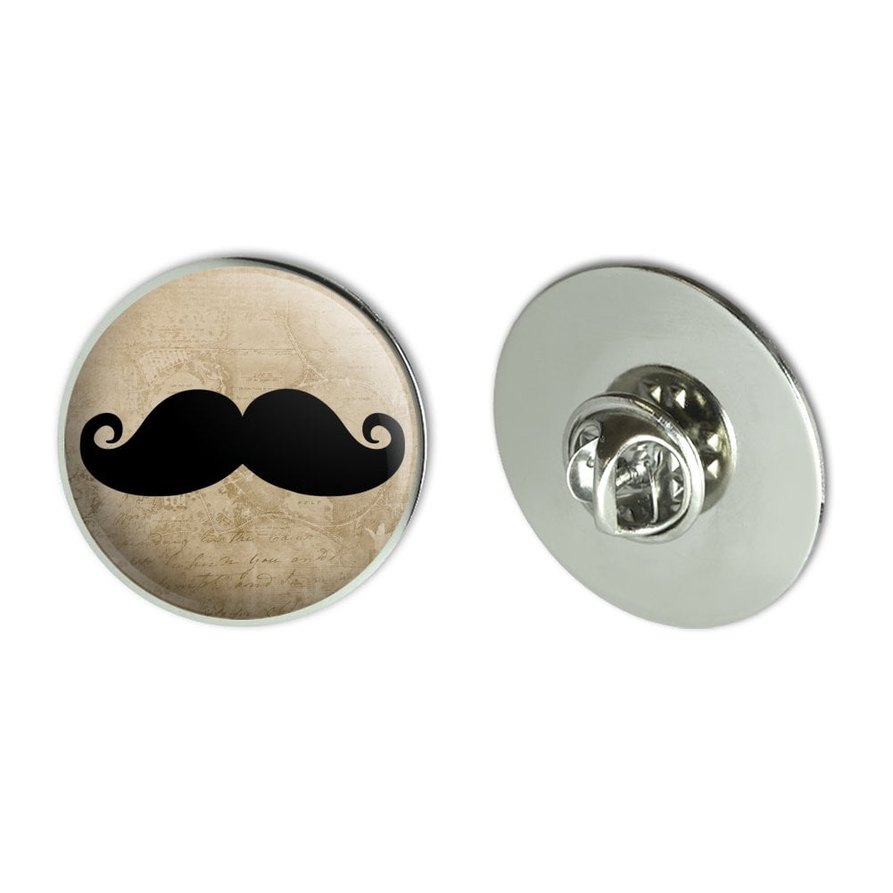 Curly Mustache Metal 1.1" Tie Tack Hat Lapel Pin Pinback - Walmart.com
