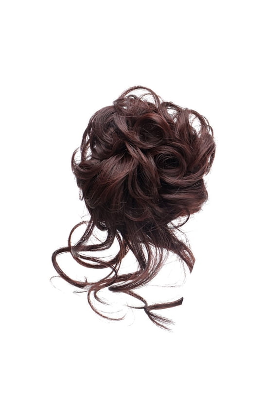 Curly Ponytail Hairpiece Clip In Claw Design For Voluminous Bun Hairstyle Dark Brown
