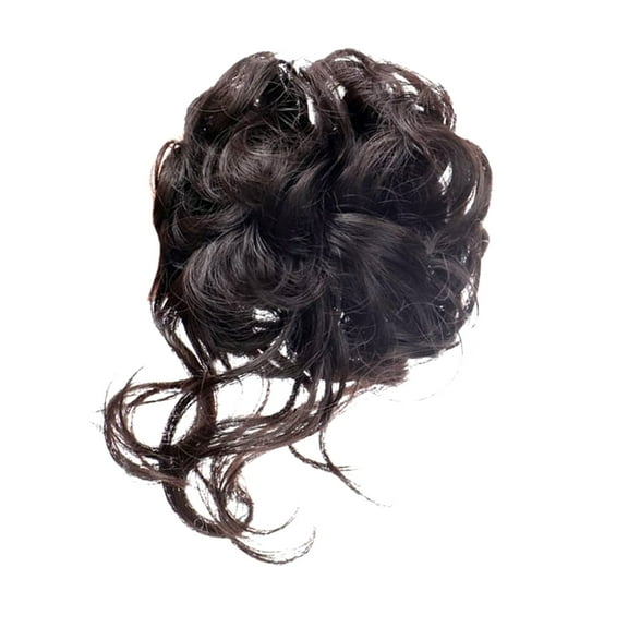 Curly Ponytail Hairpiece Clip In Claw Design For Voluminous Bun Hairstyle Dark Brown