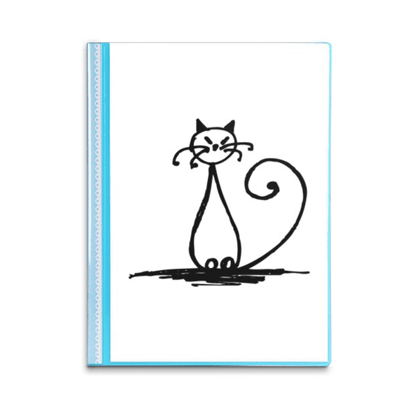 Curly Tail Cat Sle Sit Line Book Sheet Protectors Portfolio Binder Folder