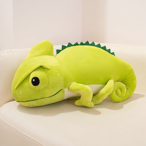 Curly Tail Chameleon Plush Toy Stuffed Animal 2 Sizes 15.7in 18.9in Gradient/Green Soft Cute Reptile Plush