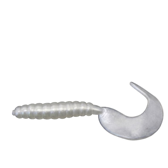 Curly Tail Soft Fishing Lure, Long Tail Grub Soft Bait, Artificial Worm for Freshwater and Saltwater Fishing White