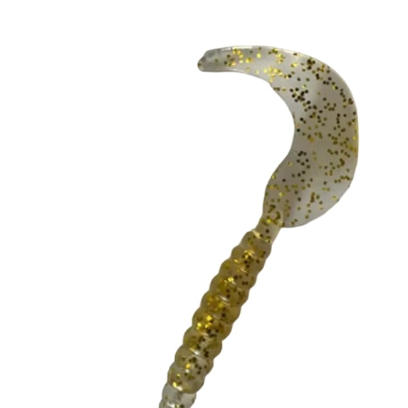 Curly Tail Soft Fishing Lure, Long Tail Grub Soft Bait, Artificial Worm for Freshwater and Saltwater Fishing Yellow