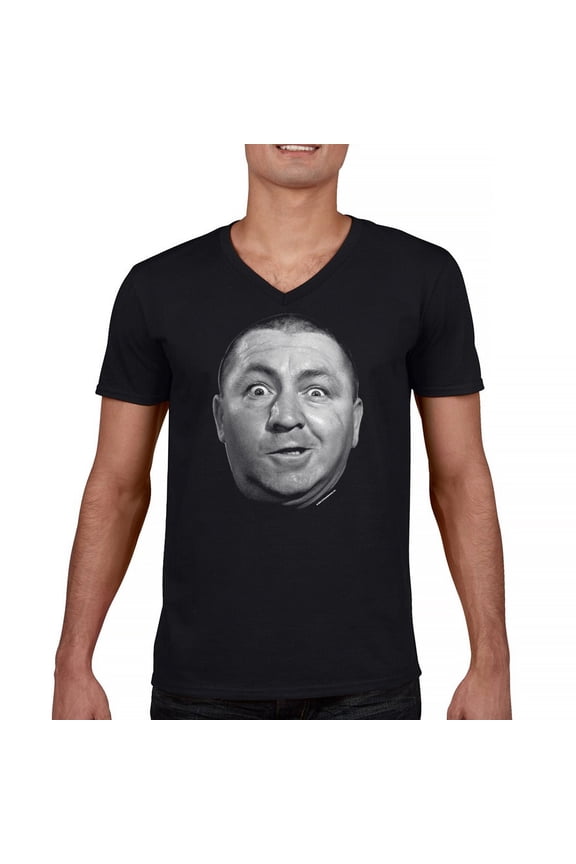 Curly The Three Stooges V-Neck T-shirt Funny 3 Wise Guys Retro Comedy Classic American Legends Moe Larry Shemp Tee
