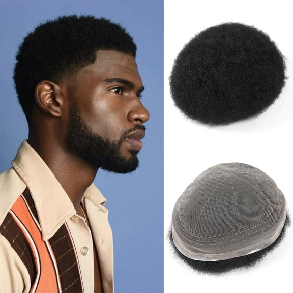 Curly Toupee for Men Human Hair Replacement System Full Lace Men Hairpieces Kinky Curly Male Hair Prosthesis Black Hair Units