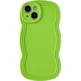 thumbnail image 1 of Curly Wave Frame Solid Color Soft Compatible with iPhone Case (Green,iPhone 12 Pro Max), 1 of 8