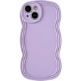 thumbnail image 1 of Curly Wave Frame Solid Color Soft Compatible with iPhone Case (Purple,iPhone 13 Pro), 1 of 8