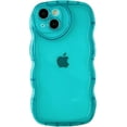 thumbnail image 1 of Curly Wave Shape Love Heart Camera Lens Protection Clear Soft Compatible with iPhone Case (Blue,iPhone 12), 1 of 7