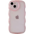 thumbnail image 1 of Curly Wave Shape Love Heart Camera Lens Protection Clear Soft Compatible with iPhone Case (Pink,iPhone 14 Pro), 1 of 6