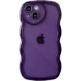 thumbnail image 1 of Curly Wave Shape Love Heart Camera Lens Protection Clear Soft Compatible with iPhone Case (Purple,iPhone 13), 1 of 6