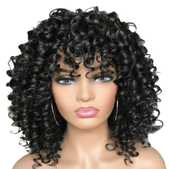 Curly Wigs African Hairpiece Synthetic Fiber Headgear Wigs For Women Cosplay Event And Everyday Dressingup Headwear