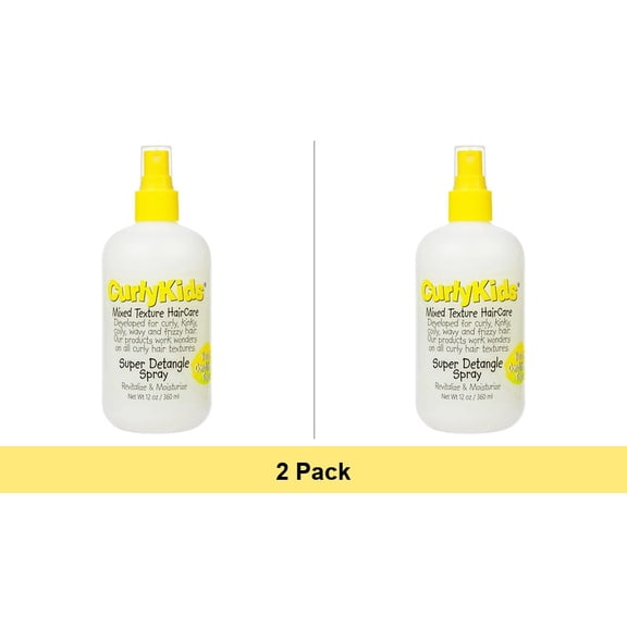 CurlyKids Super Detangling Spray Conditioner for Kids, 12 Oz - 2 Pack