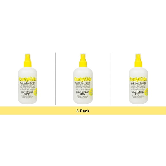 CurlyKids Super Detangling Spray Conditioner for Kids, 12 oz - 3 Pack